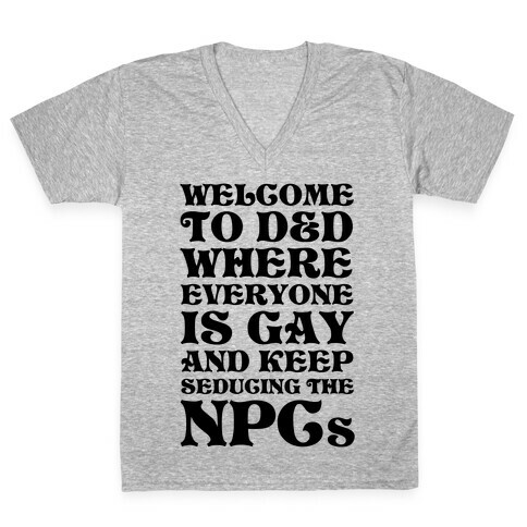 Welcome To D&D Where Everyone Is Gay V-Neck Tee Shirt