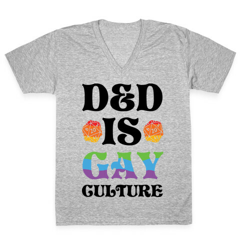 D&D Is Gay Culture V-Neck Tee Shirt
