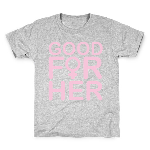 Good For Her White Print Kids T-Shirt