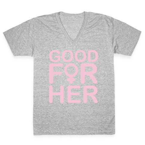 Good For Her White Print V-Neck Tee Shirt