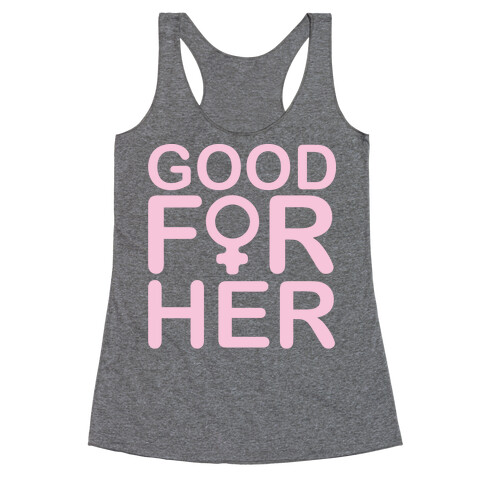 Good For Her White Print Racerback Tank Top