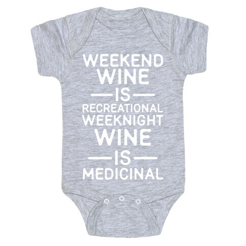 Weekend Wine is Recreational Weeknight Wine is Medicinal Baby One-Piece