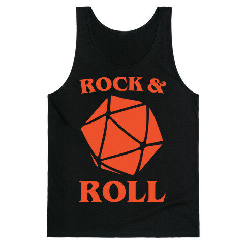 Rock and Roll D & D Parody White Print Tank Top