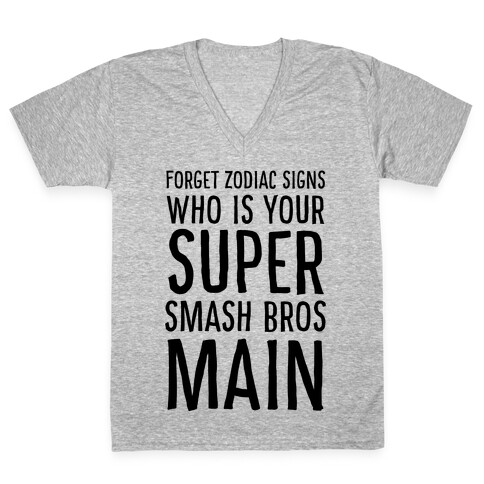 Forget Zodiac Signs, Who is Your Super Smash Bros Main V-Neck Tee Shirt