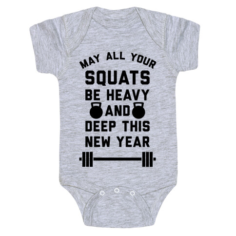 New Years Squats Baby One-Piece