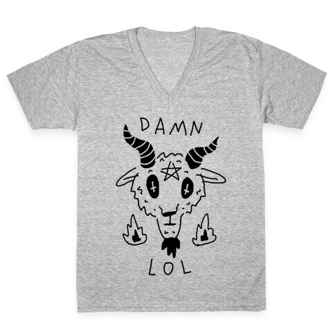 Damn Lol Satan V-Neck Tee Shirt