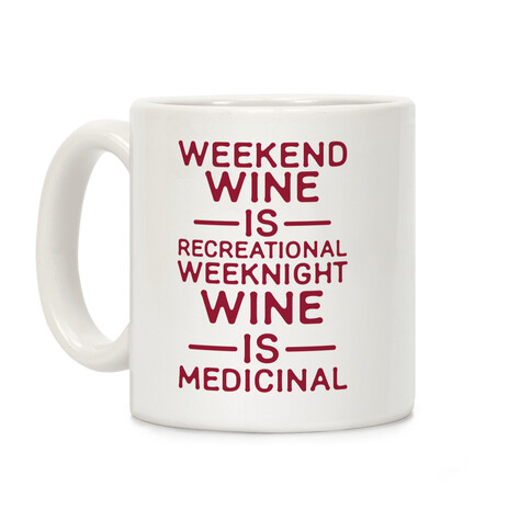 Weekend Wine is Recreational Weeknight Wine is Medicinal Coffee Mug