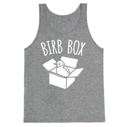 Birb Box Parody White Print Tank Top