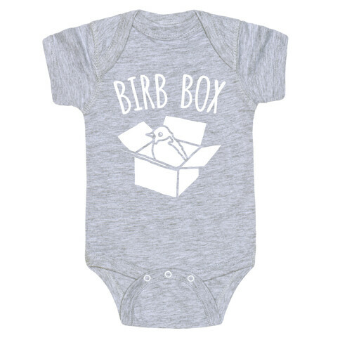 Birb Box Parody White Print Baby One-Piece