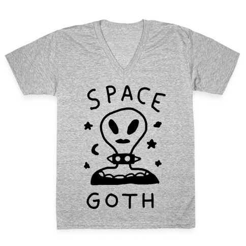 Space Goth Alien V-Neck Tee Shirt