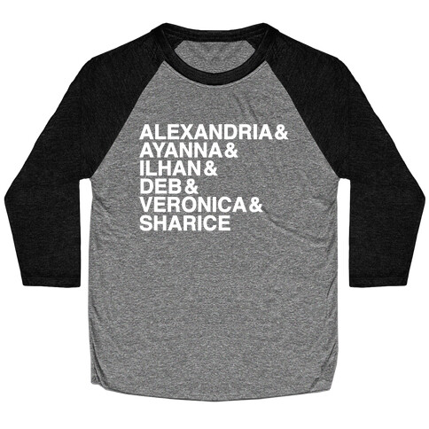 Alexandria & Ayanna & Ilhan & Deb & Veronia & Sharice White Print Baseball Tee