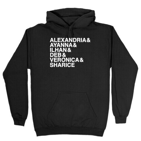 Alexandria & Ayanna & Ilhan & Deb & Veronia & Sharice White Print Hooded Sweatshirt