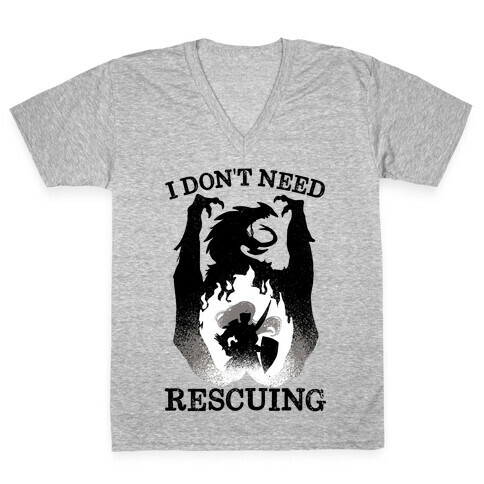 I Don't Need Rescuing V-Neck Tee Shirt