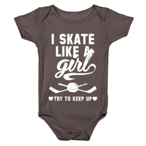 Yeah I Skate Like A Girl (White Ink) Baby One-Piece