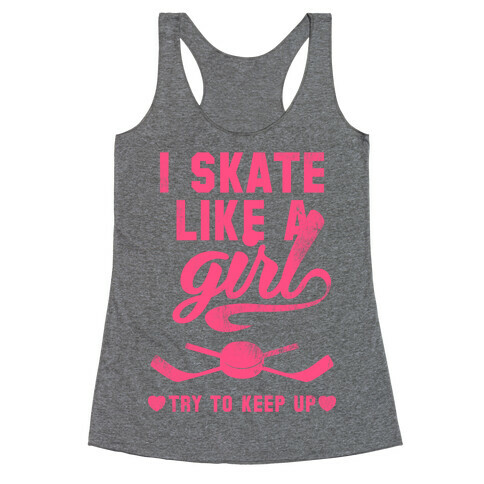 Yeah I Skate Like A Girl  Racerback Tank Top