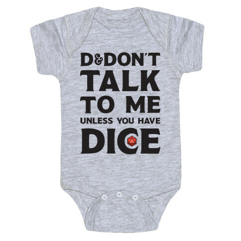 D&Don't Talk To Me Unless You Have Dice Baby One-Piece