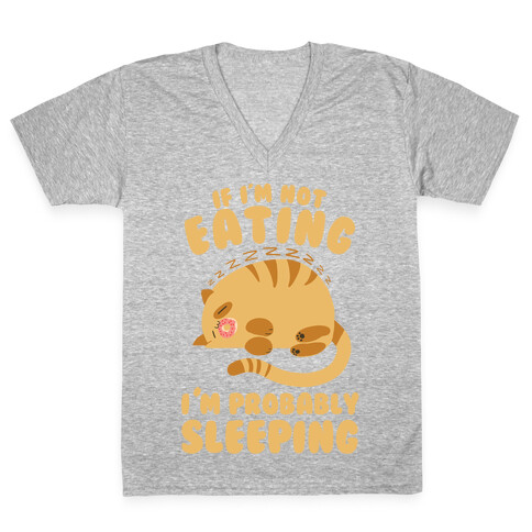 If I'm Not Eating, I'm Probably Sleeping V-Neck Tee Shirt