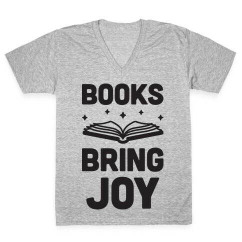 Books Bring Joy V-Neck Tee Shirt