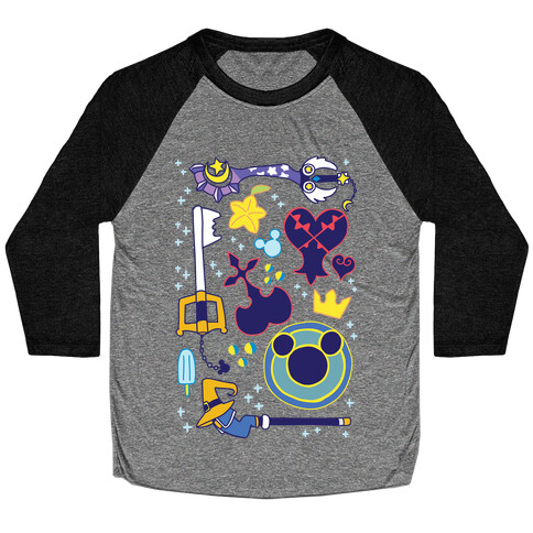 Kingdom Hearts pattern Baseball Tee