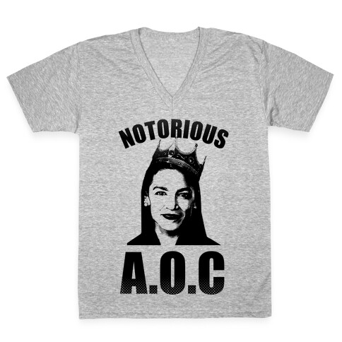 Notorious AOC (Alexandria Ocasio-Cortez) V-Neck Tee Shirt