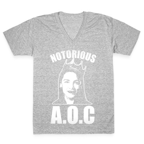 Notorious AOC (Alexandria Ocasio-Cortez) V-Neck Tee Shirt