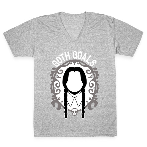 Wednesday Addams Goth Goals V-Neck Tee Shirt