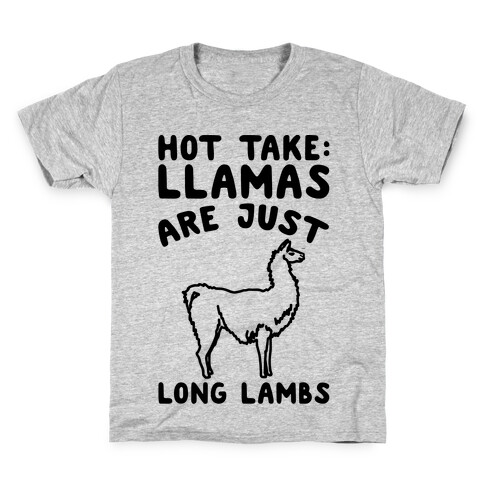 Hot Take Llamas Are Just Long Lambs  Kids T-Shirt