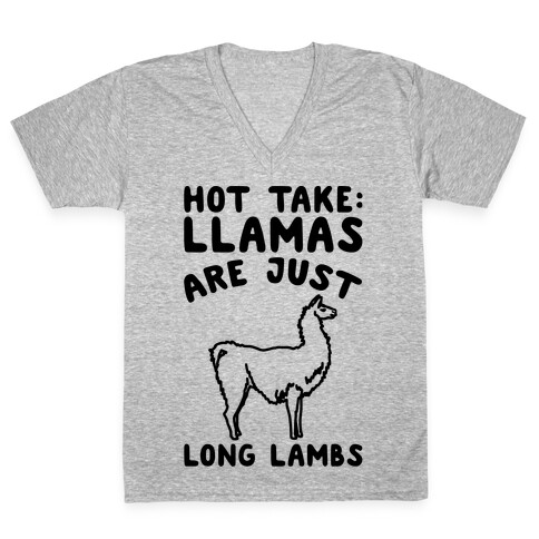 Hot Take Llamas Are Just Long Lambs  V-Neck Tee Shirt