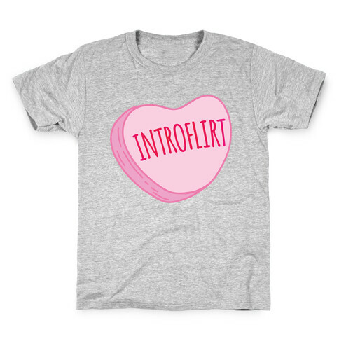 Introflirt Introverted Flirt Conversation Heart Parody Kids T-Shirt