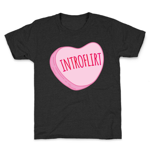 Introflirt Introverted Flirt Conversation Heart Parody White Print Kids T-Shirt