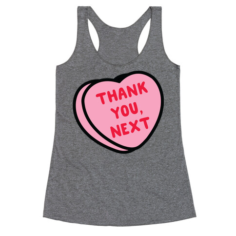 Thank You Next Pink Candy Heart Racerback Tank Top