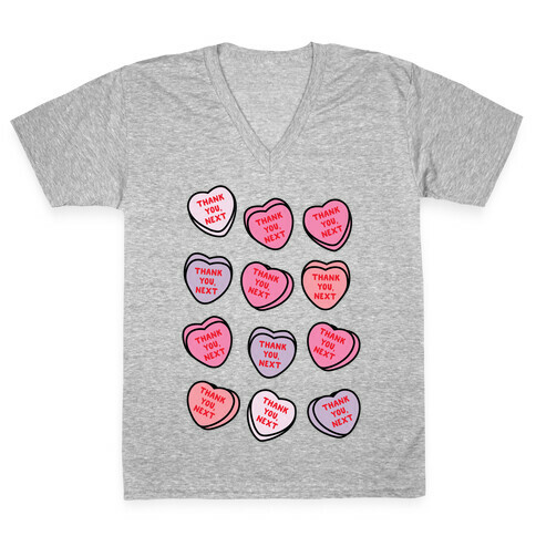 Thank You Next Candy Hearts V-Neck Tee Shirt