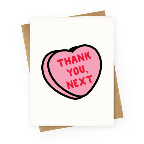 Thank You Next Pink Candy Heart Greeting Card