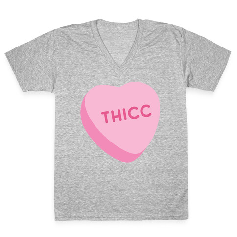 Thicc Candy Heart V-Neck Tee Shirt