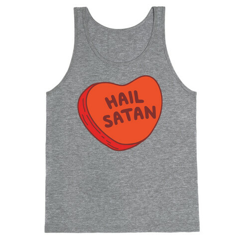 Hail Satan Conversation Heart Valentine's Parody Tank Top
