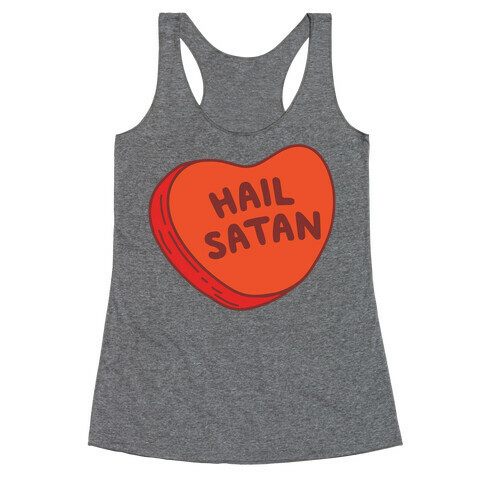 Hail Satan Conversation Heart Valentine's Parody Racerback Tank Top