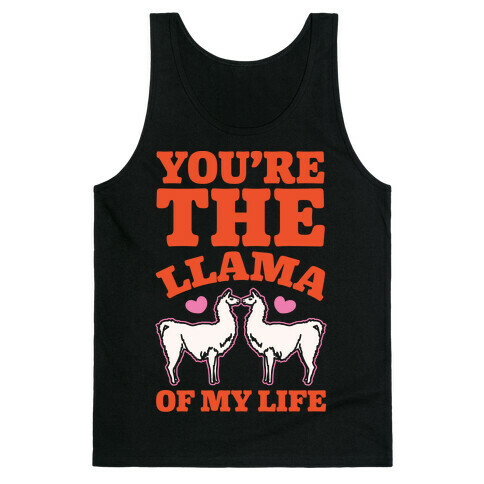 You're The Llama of My Life White Print Tank Top