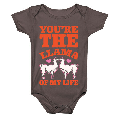 You're The Llama of My Life White Print Baby One-Piece