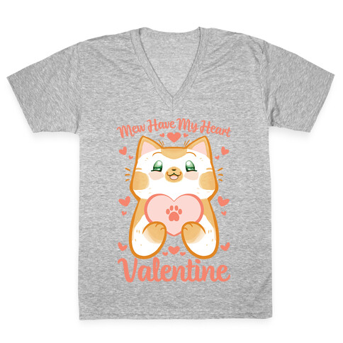 Mew Have My Heart, Valentine V-Neck Tee Shirt