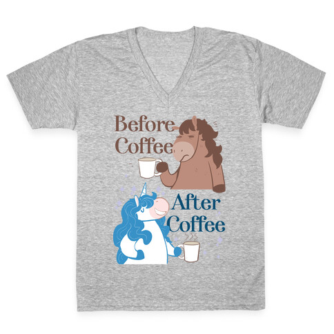 Before Coffee and After Coffee V-Neck Tee Shirt