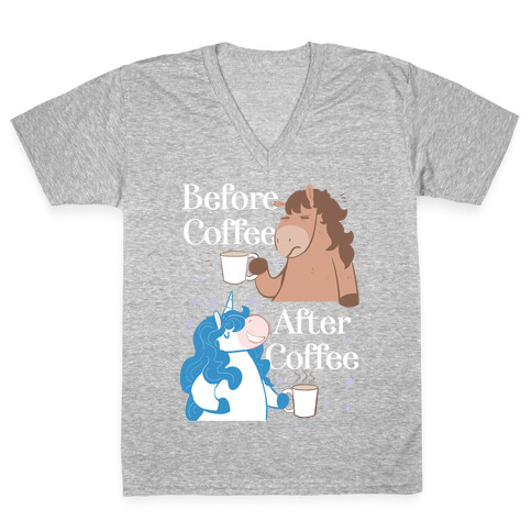 Before Coffee and After Coffee V-Neck Tee Shirt