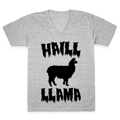 Haill Llama Parody V-Neck Tee Shirt
