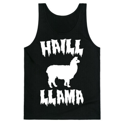 Haill Llama Parody White Print Tank Top