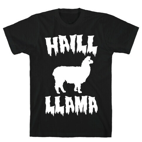 Haill Llama Parody White Print T-Shirt