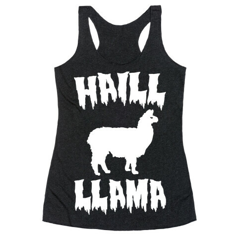 Haill Llama Parody White Print Racerback Tank Top