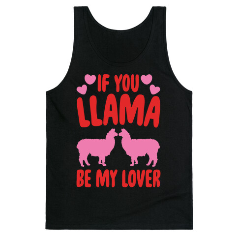 If You Llama Be My Love White Print Tank Top