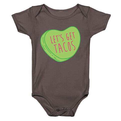 Let's Get Tacos Conversation Heart White Print Baby One-Piece