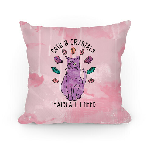 Cats and Crystals Pillow