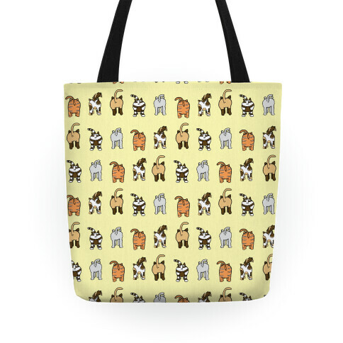 Yellow Cat Butt Pattern Tote