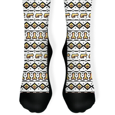 Dicks and Butts Ugly Sweater Pattern Sock